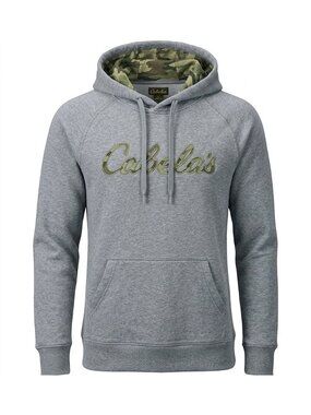 Cabela's Game Day Heather Gray Camo Lined Hoodie L